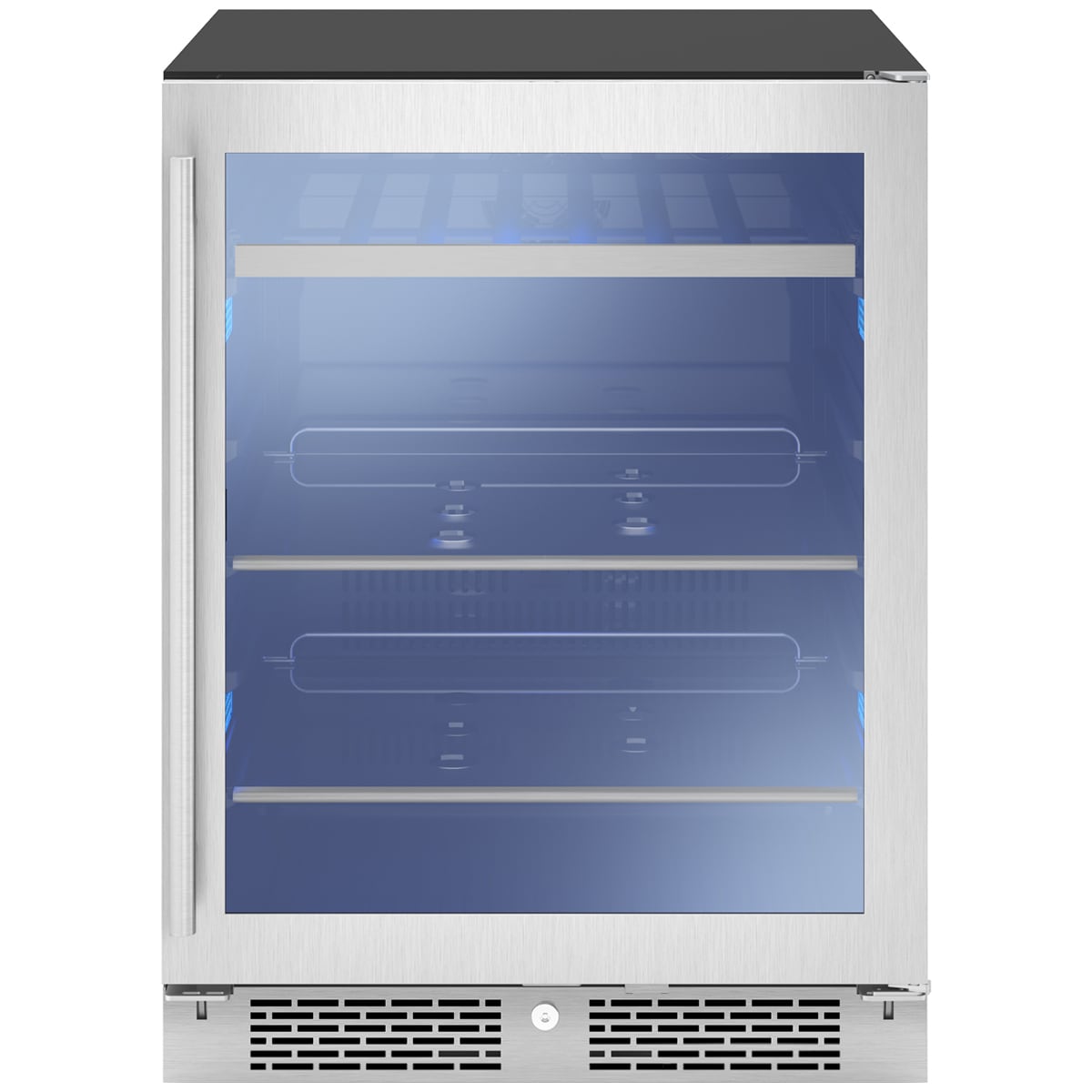 Zephyr Presrv Series 24 in. Built-In/Freestanding 5.1 cu. ft. Compact Beverage Center with Adjustable Shelves & Digital Control - Stainless Steel, , hires