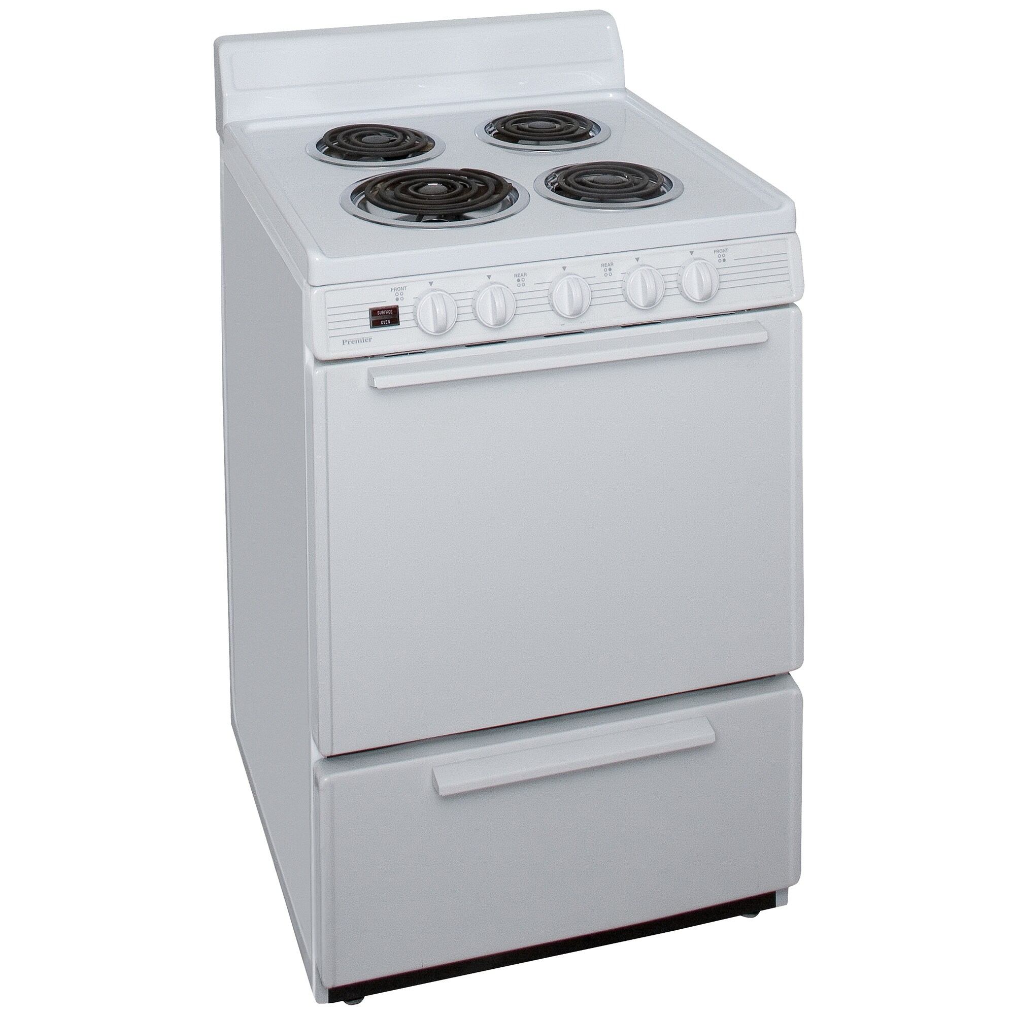 Premier 24 in. 3 cu. ft. Electric Range with Coil Burners - White, , hires
