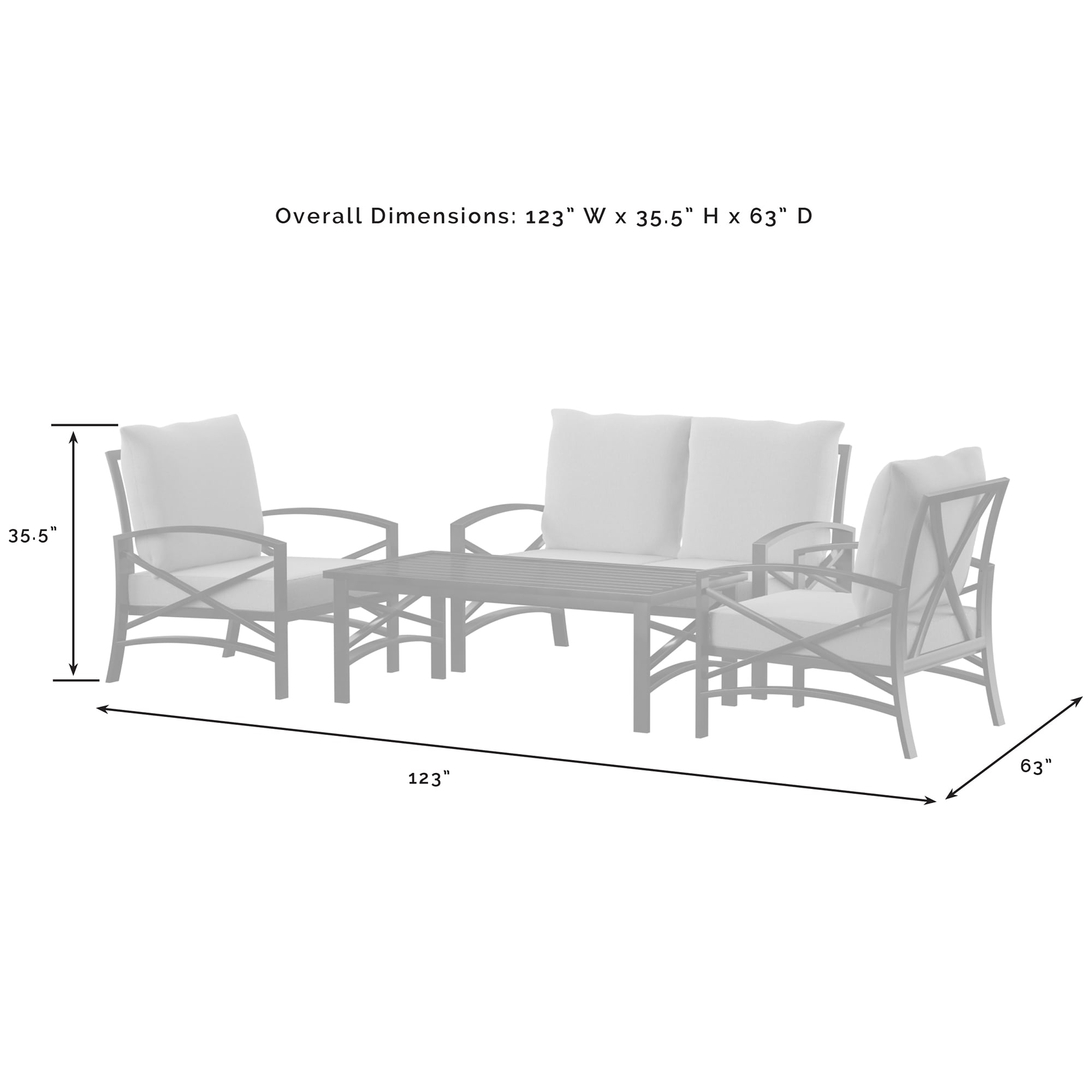 Crosley Kaplan 4-Piece Outdoor Loveseat Patio Furniture Set, Oil Rubbed Bronze with Oatmeal Cushions, , hires