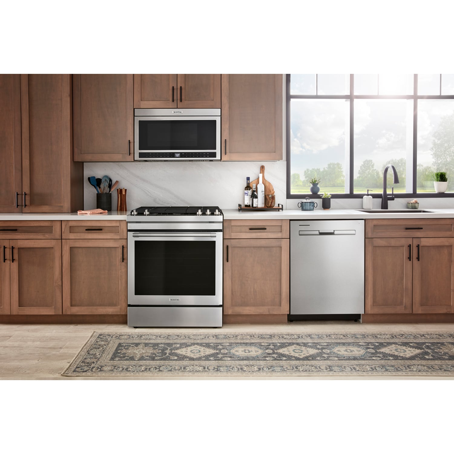 Maytag 30 in. 1.1 cu. ft. 950W Smart Over-the-Range Microwave with 400 CFM & Sensor Cooking - Stainless Steel, , hires