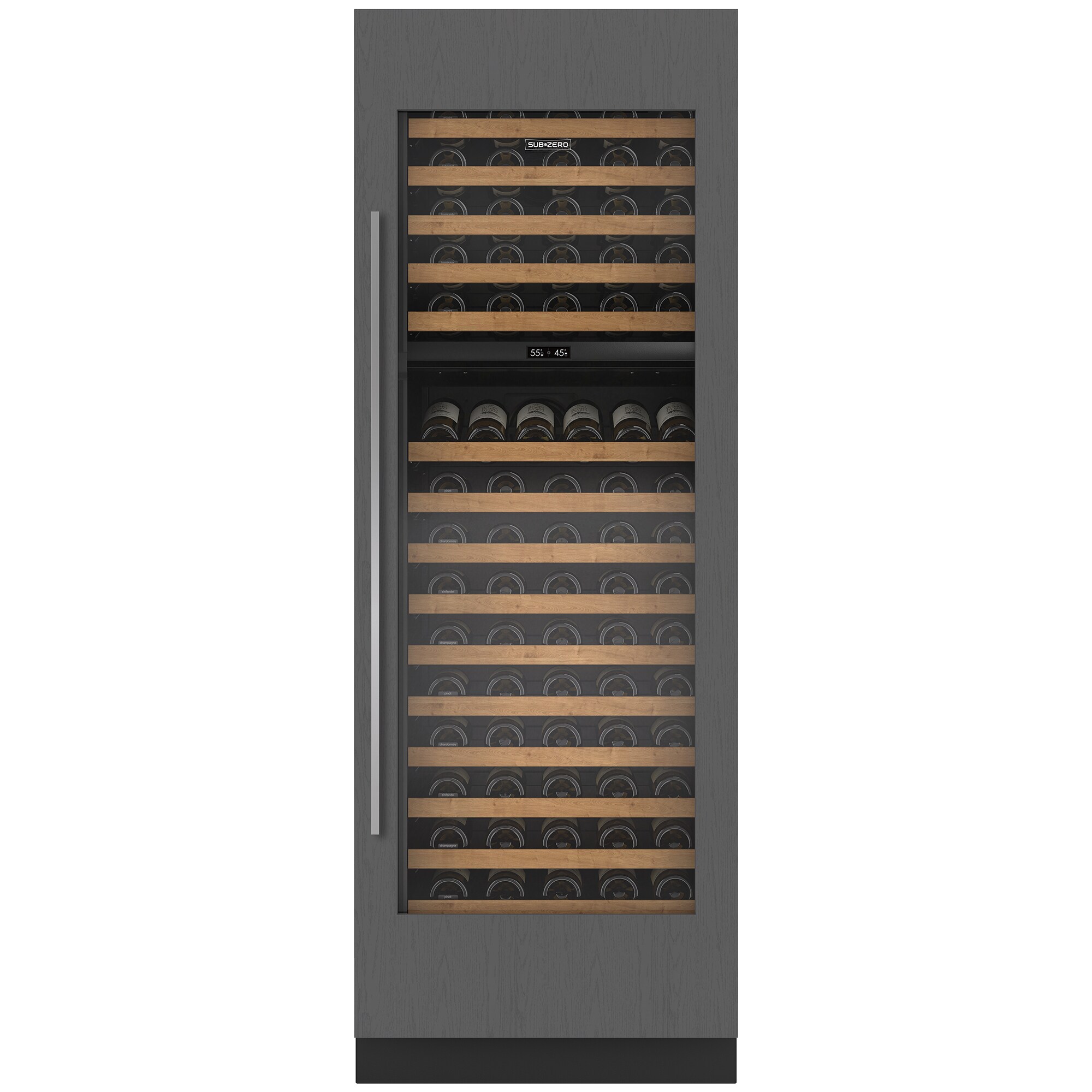 Sub-Zero Designer Series 30 in. Built-in Smart Wine Column Storage with Wood Racks, Dual Temperature Zones & 146 Bottle Capacity - Custom Panel Ready, , hires