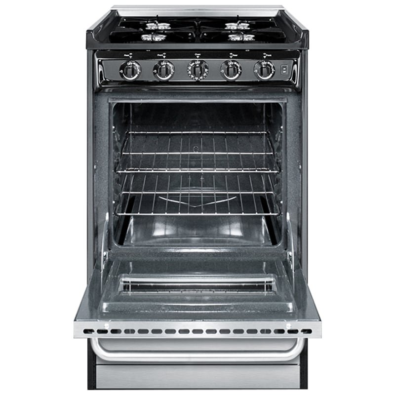 Summit 20 in. 2.4 cu. ft. Gas Range with Open Burners - Stainless Steel, , hires