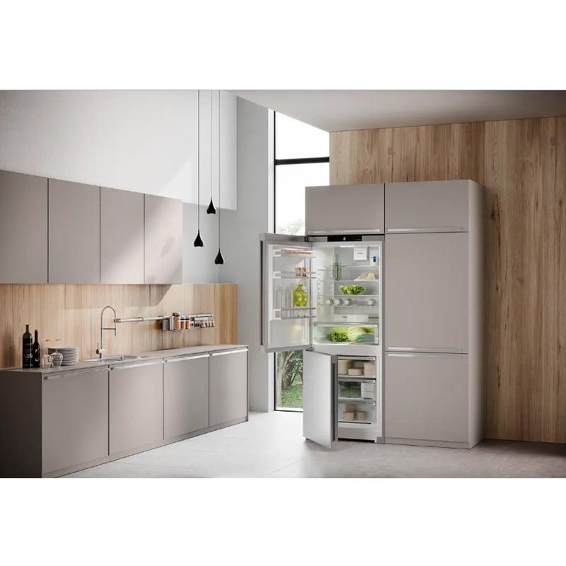 Liebherr Plus Series 30 in. 15.0 cu. ft. Left-Hinged Smart Counter Depth Bottom Freezer Refrigerator with Ice Maker - Silver, , hires