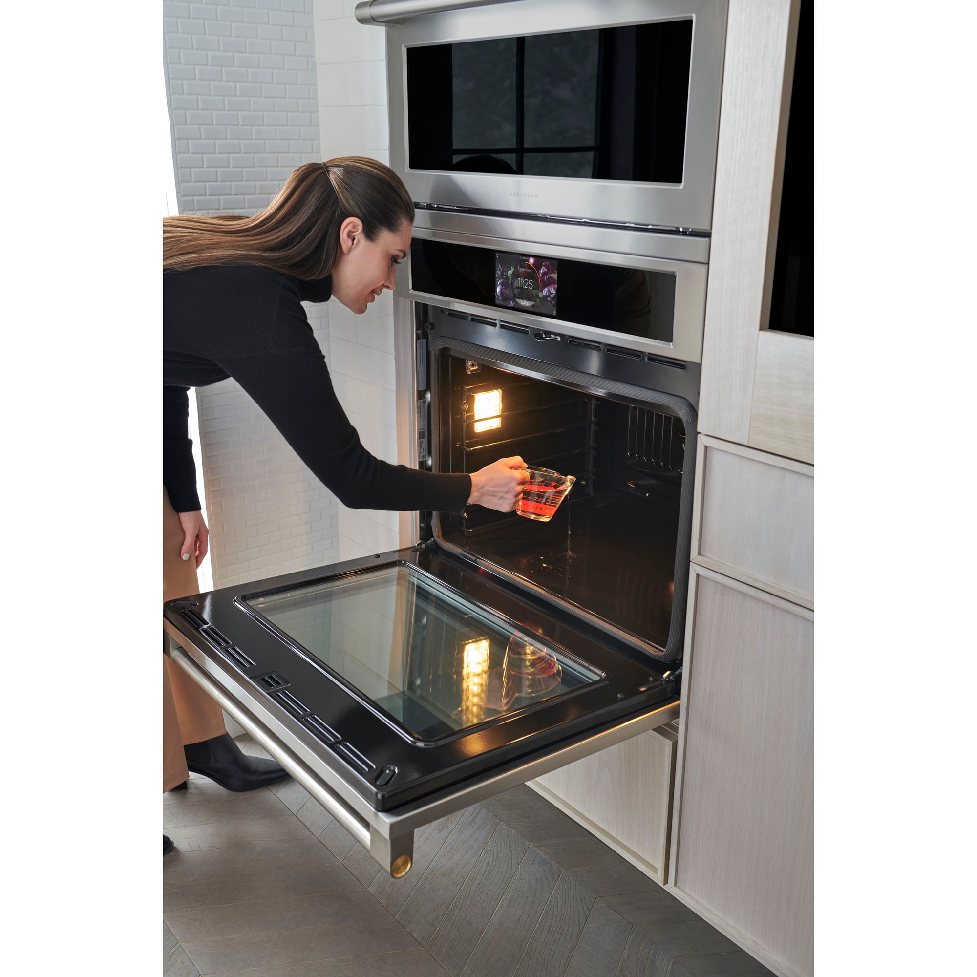 Monogram Statement Series 30 in. 5 cu. ft. Smart Speed Electric Single Wall Oven with True European Convection - Stainless Steel, , hires