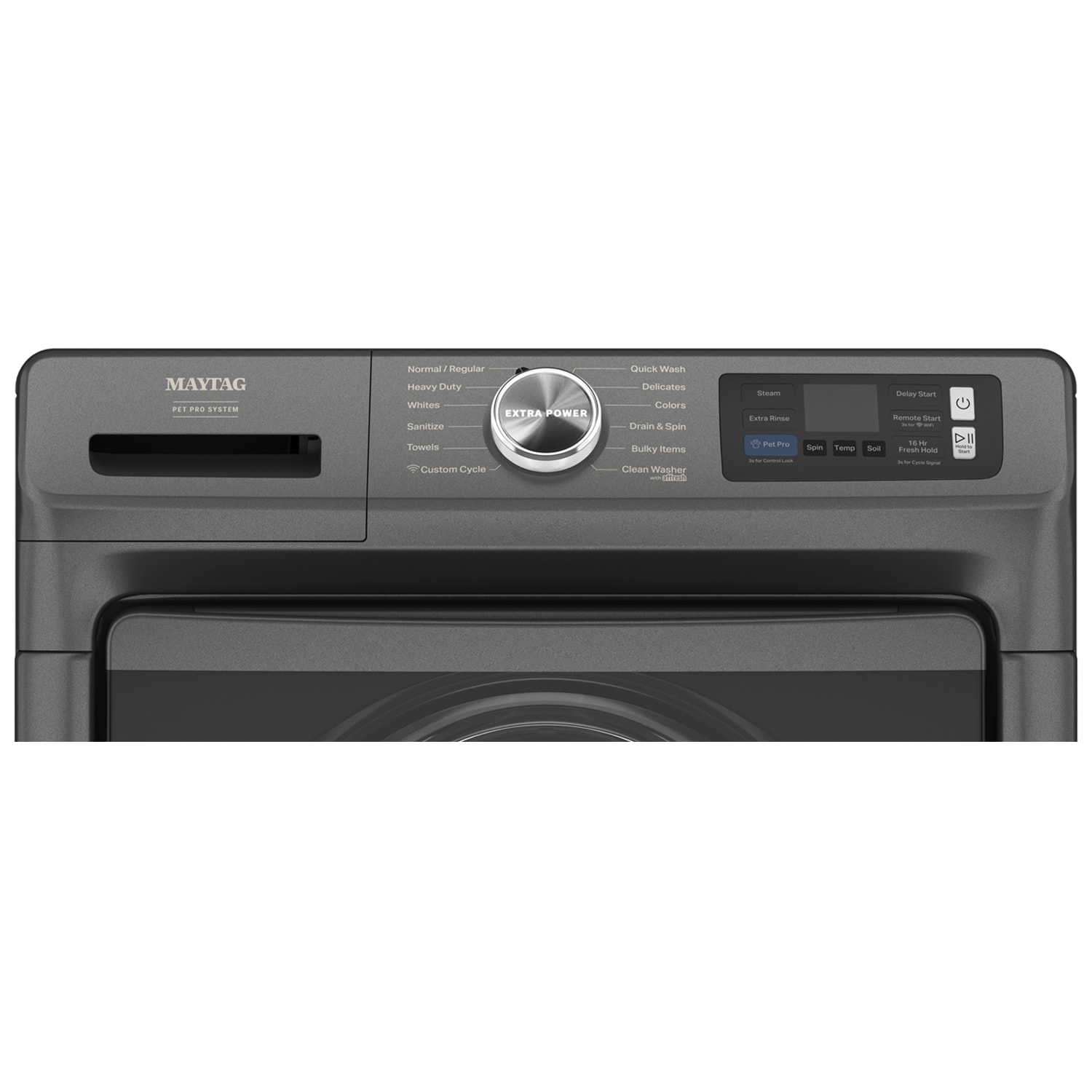 Maytag Pet Pro 27 in. 5.0 cu. ft. Smart Stackable Front Load Washer with Sanitize & Steam Cycle - Volcano Black, Volcano Black, hires