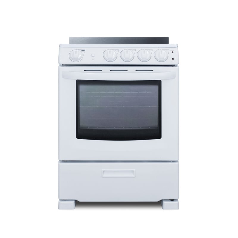Summit White Pearl Series 24 in. 2.9 cu. ft. Slide-In Electric Range with Smoothtop Burners - White, , hires
