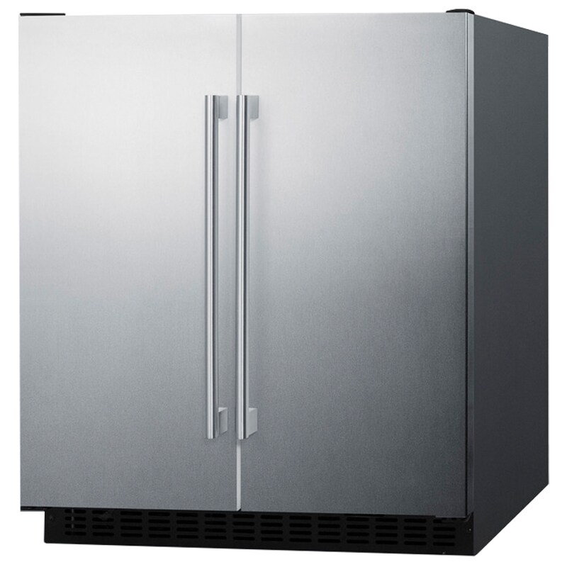 Summit 30 in. 5.4 cu. ft. Side by Side Undercounter Refrigerator - Stainless Steel with Black Cabinet, , hires