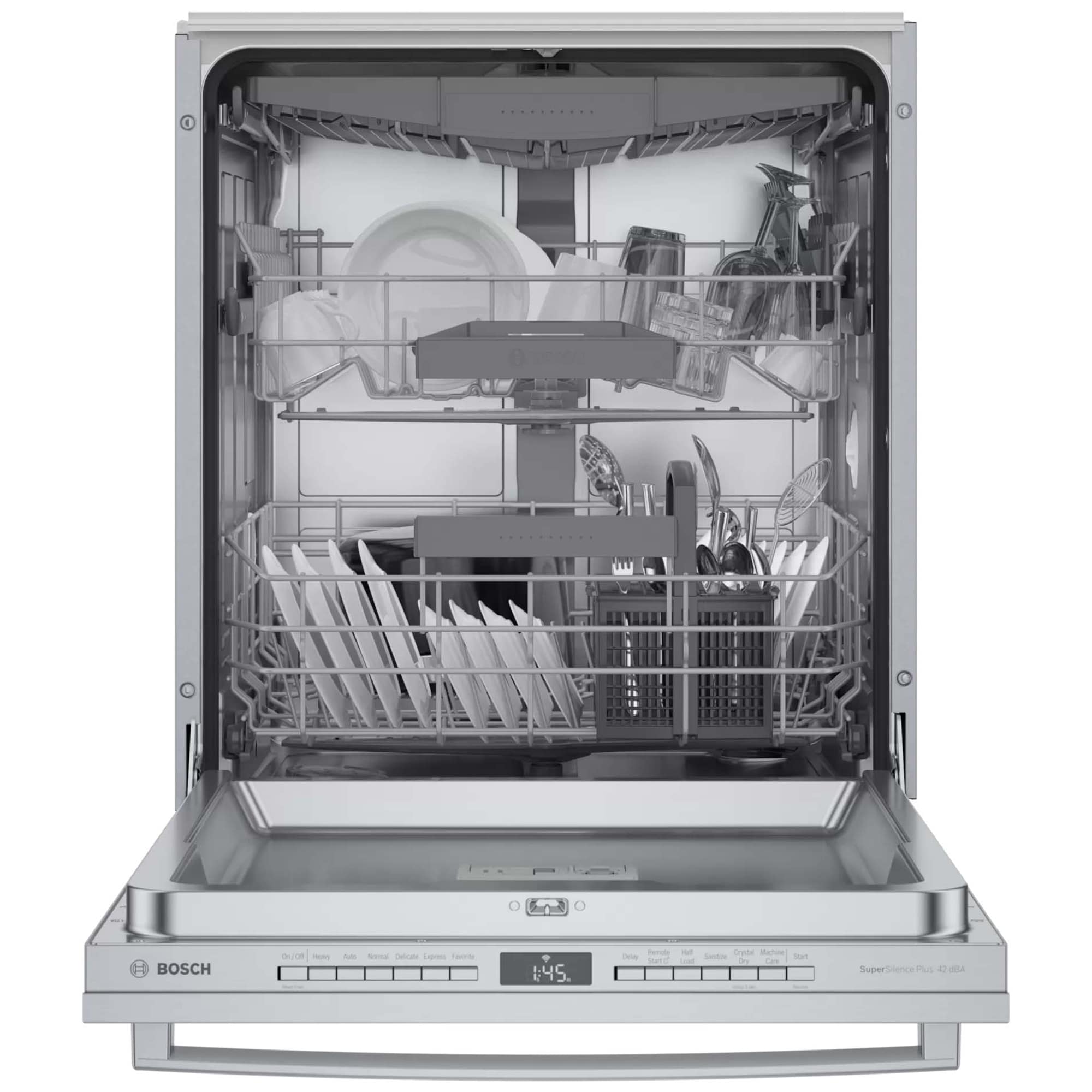 Bosch 800 Series 24 in. Top Control Smart Dishwasher with 42 dBa Sound Level, 3rd-Rack & CrystalDry - Stainless Steel, , hires