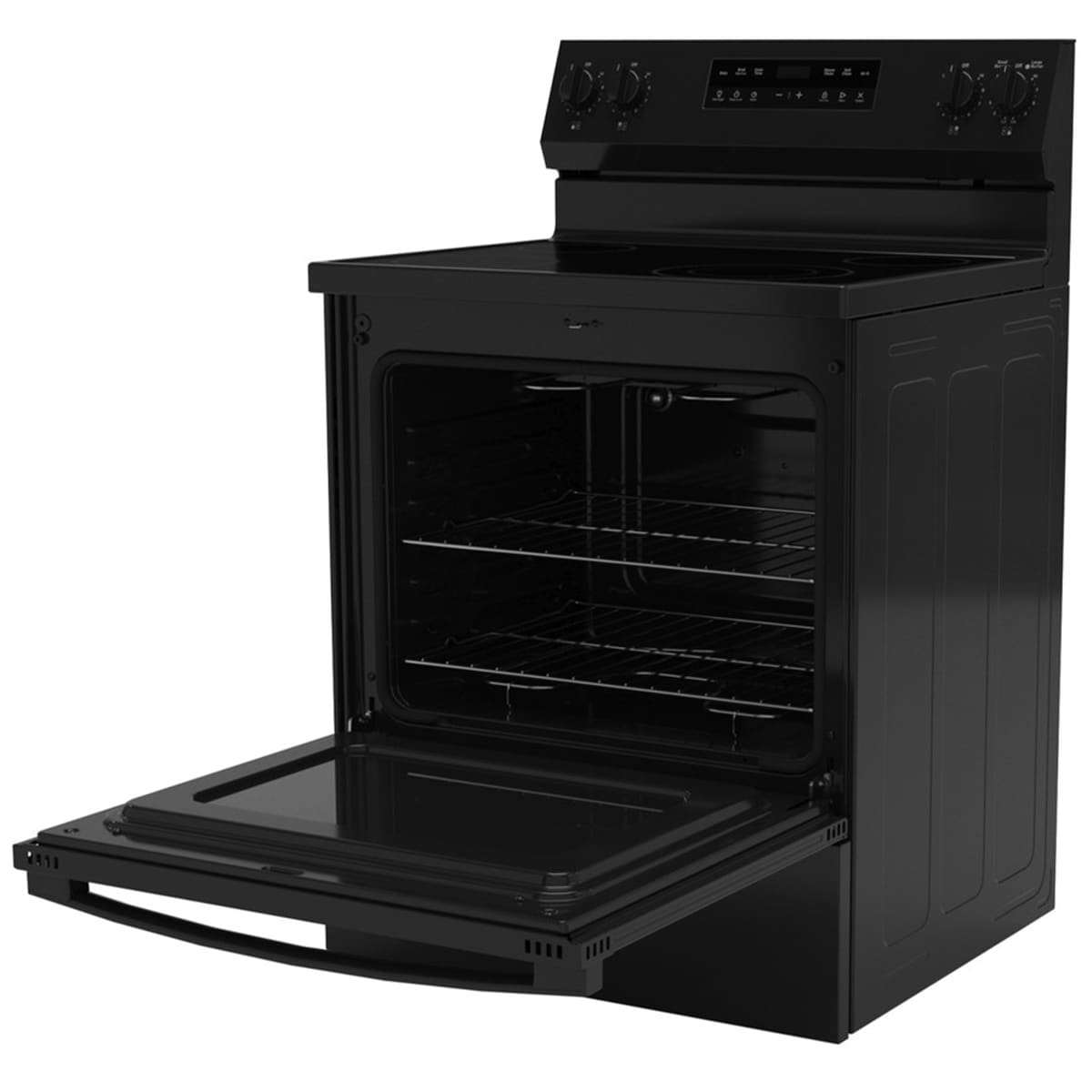 GE 400 Series 30 in. 5.3 cu. ft. Smart Electric Range with Radiant Burners - Black, Black, hires