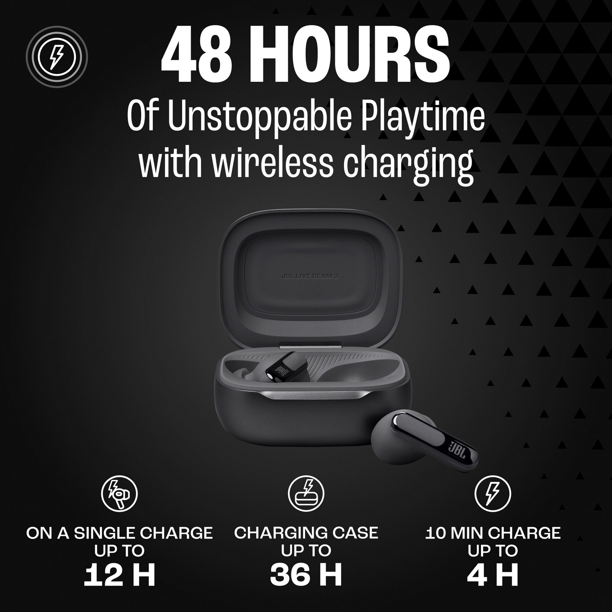 JBL Live Beam 3 Noise-Canceling True Wireless Earbuds (Black), , hires