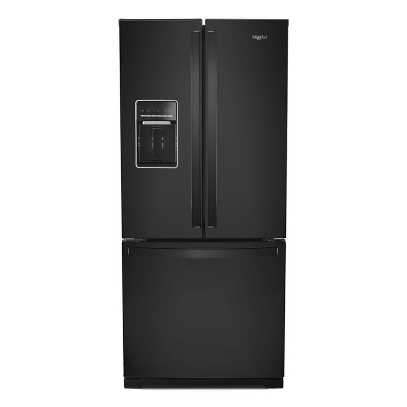 Whirlpool 30 in. 19.7 cu. ft. French Door Refrigerator with Water Dispenser - Black, Black, hires