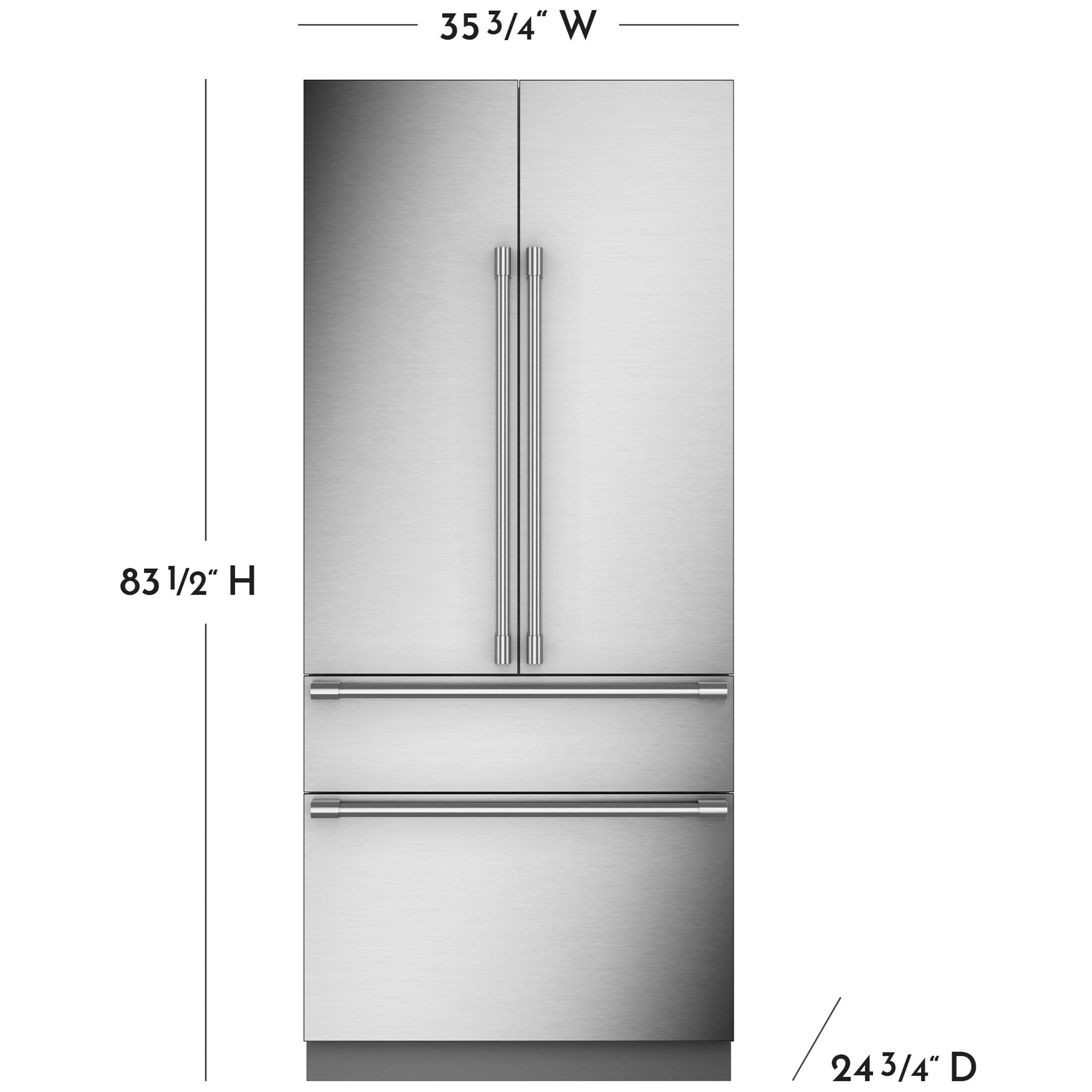 Monogram 36 in. 20.1 cu. ft. Built-In Smart Counter Depth 4-Door French Door Refrigerator with Ice Maker - Custom Panel Ready, , hires