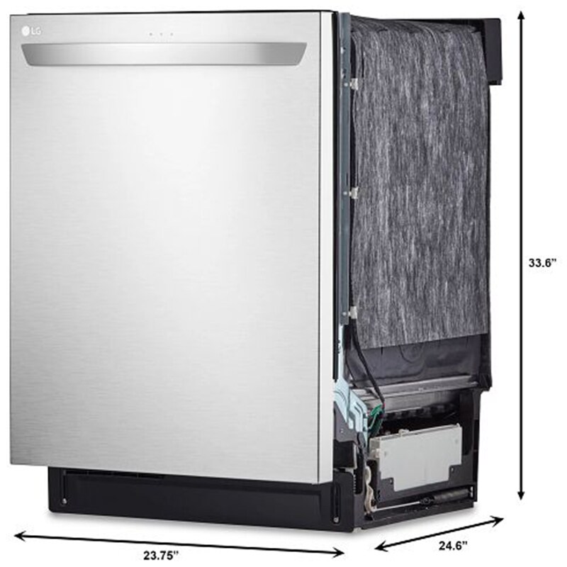 LG 24 in. Top Control Smart Dishwasher with 46 dBa Sound Level & Dynamic Dry - Stainless Steel, Stainless Steel, hires
