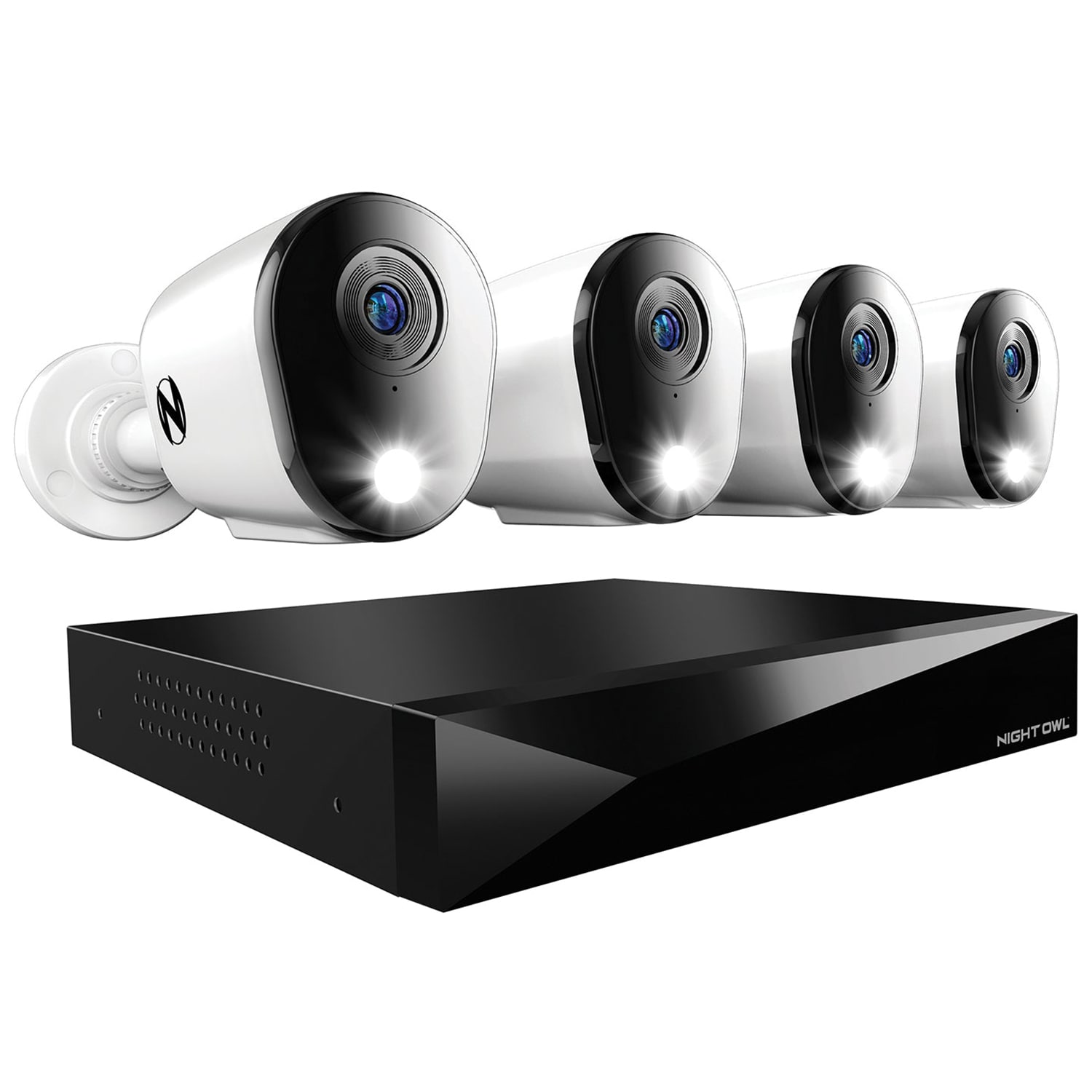 Night Owl - 12 Channel 4 Camera Wired 2K 1TB DVR Security System with 2-way Audio - White, , hires