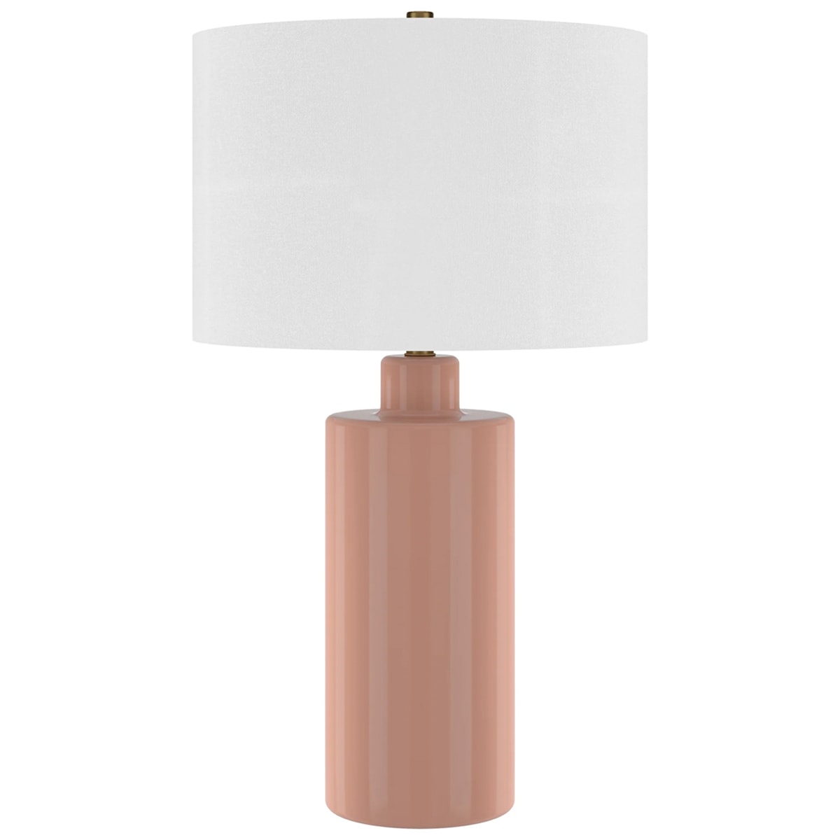 Hudson & Canal Selina 25" Tall Ceramic Table Lamp with Fabric Shade - Dusty Pink, , hires