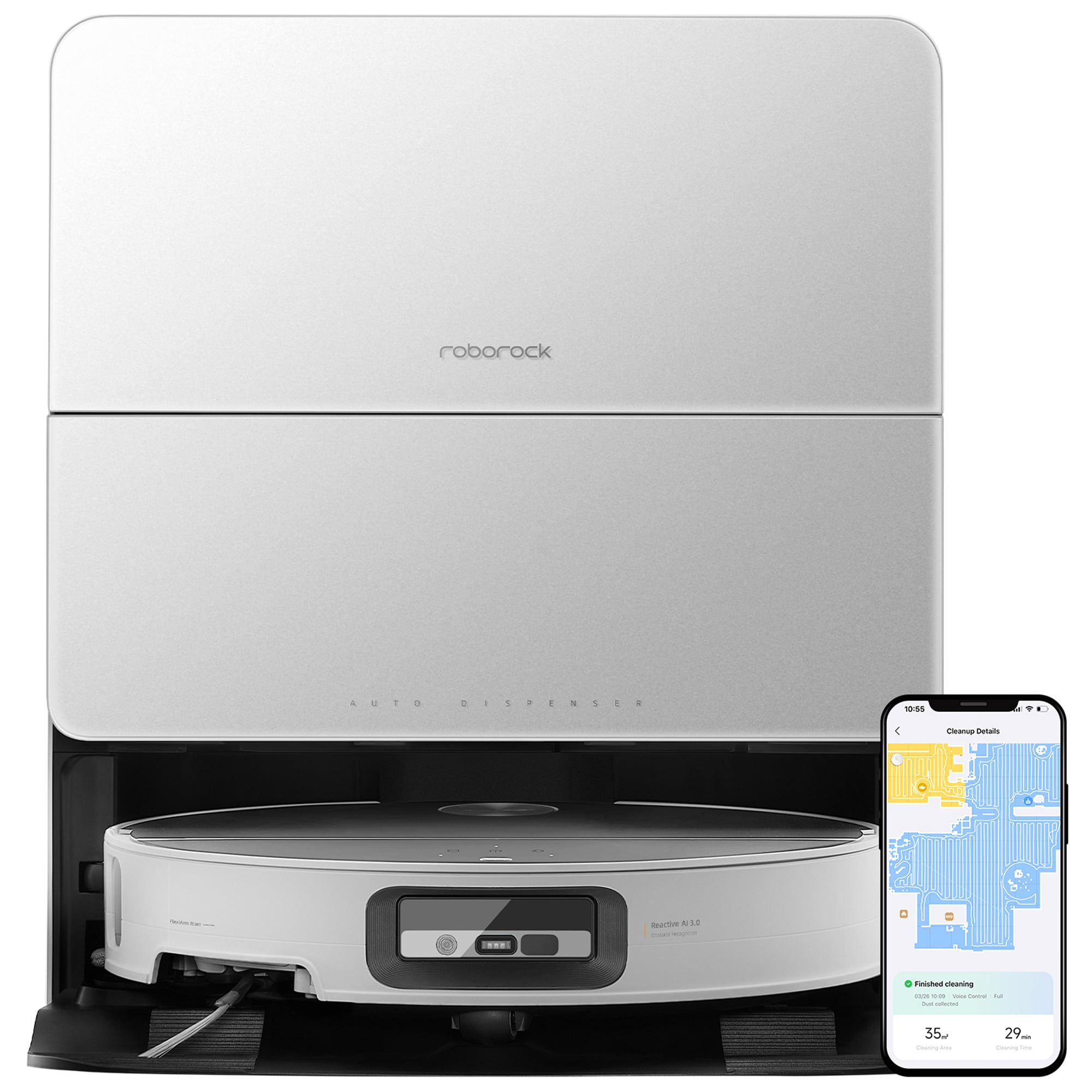 Roborock Saros 10 Wi-Fi Connected Robotic Vacuum/Mop Combo with Voice-Control, , hires