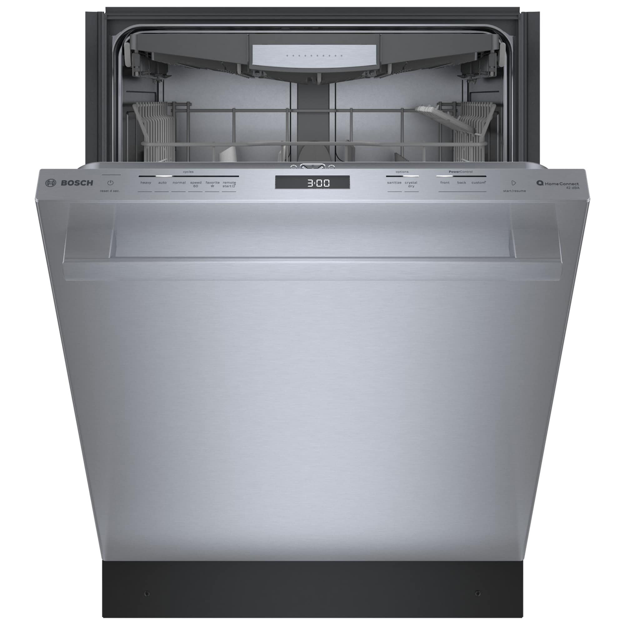 Bosch 800 Series 24 in. Top Control Smart Dishwasher with 42 dBa Sound Level, 3rd-Rack & CrystalDry - Stainless Steel, Stainless Steel, hires