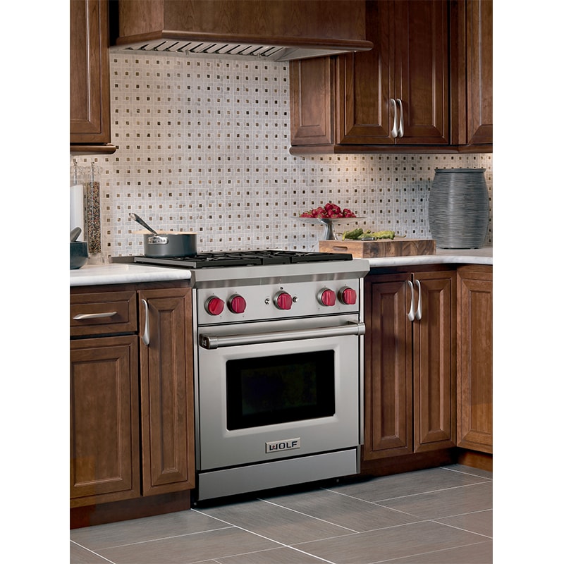 Wolf 30 in. 4.4 cu. ft. Standard Convection Gas Range with 4 Sealed Burners - Stainless Steel, , hires
