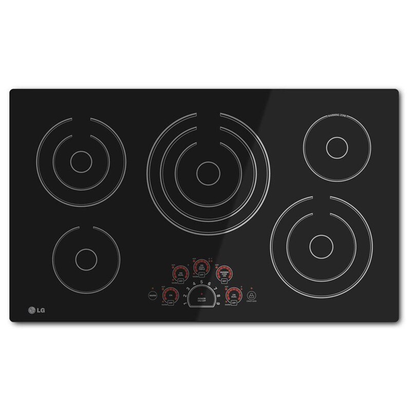 LG 36 in. Electric Cooktop with 5 Smoothtop Burners Black P.C