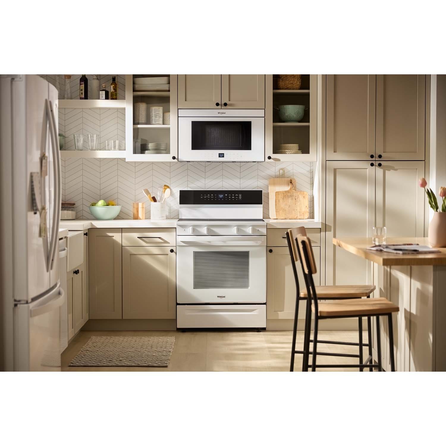 Whirlpool 30 in. 5.3 cu. ft. Smart Air Fry True European Convection Electric Range with Radiant Burners - White, White, hires