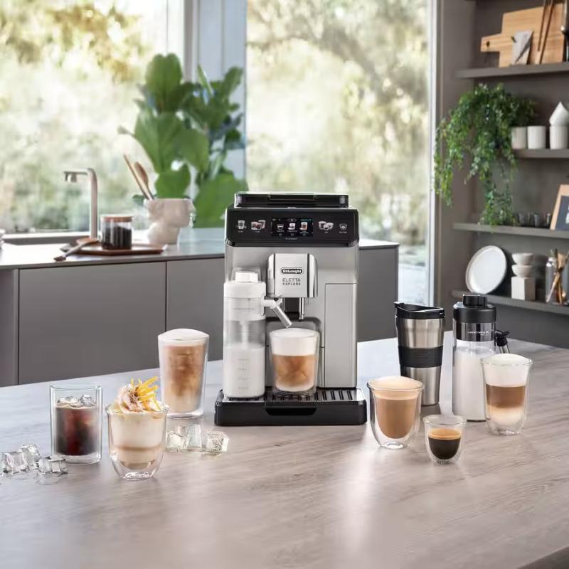 De'Longhi Eletta Explore Fully Automatic Espresso Machine with Cold Brew - Silver, , hires