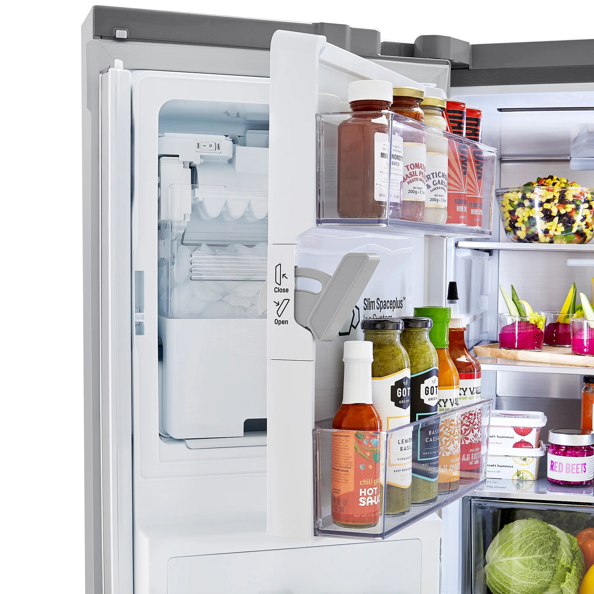 LG 36 in. 22.5 cu. ft. Smart Counter Depth 4-Door French Door Refrigerator with Ice & Water Dispenser - PrintProof Stainless Steel, PrintProof Stainless Steel, hires
