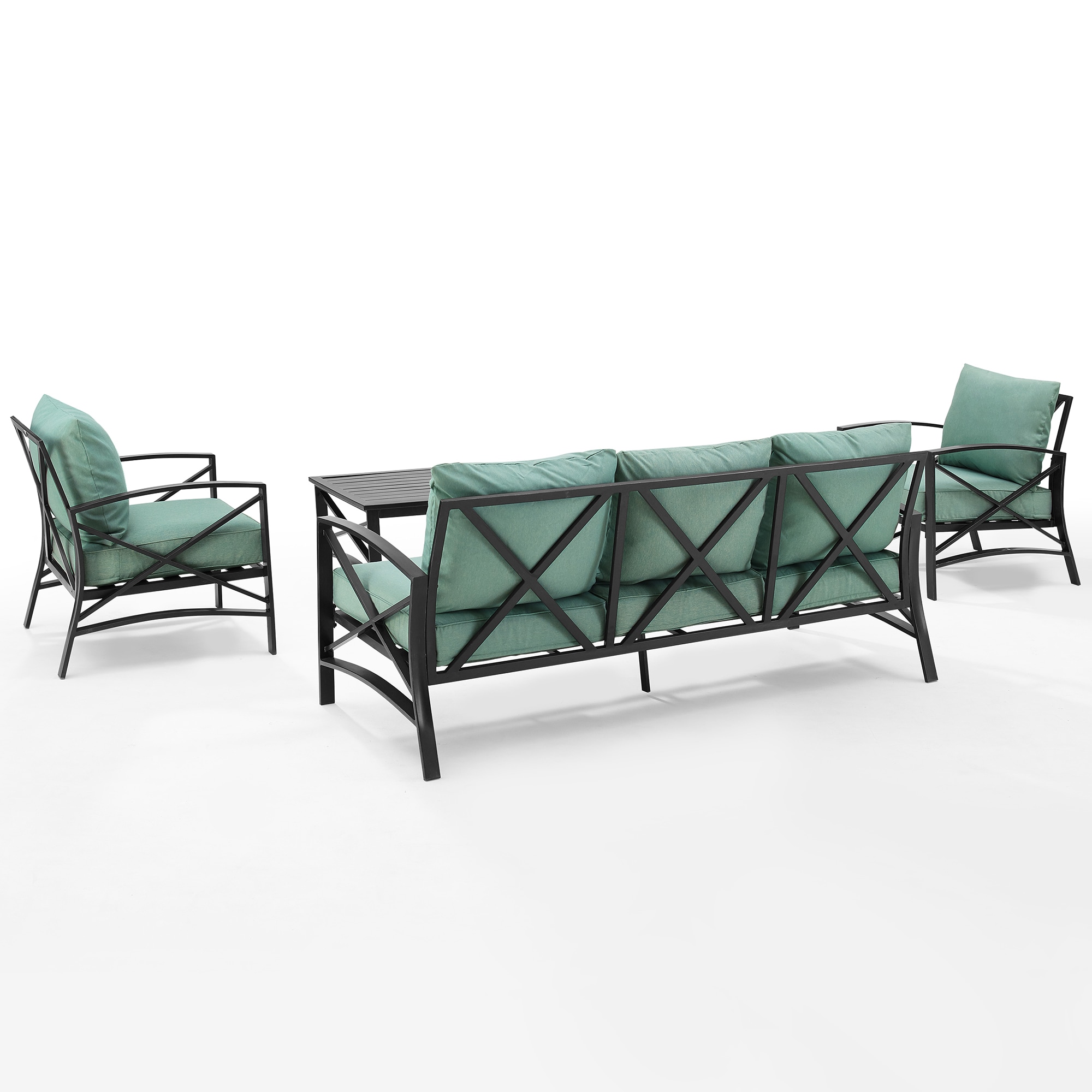 Crosley Kaplan 4-Piece Outdoor Sofa Patio Furniture Set , Oiled Rubbed Bronze with Mist Cushions, , hires