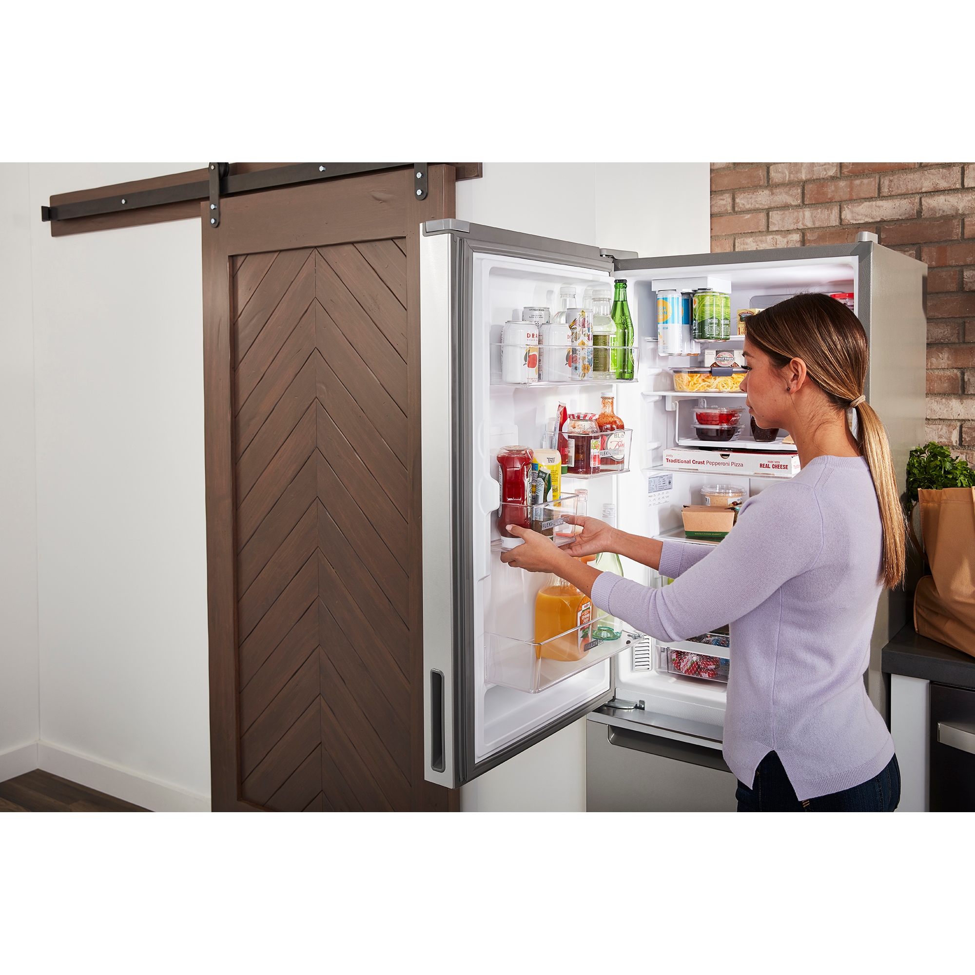 Whirlpool 24 in. 12.9 cu. ft. Counter Depth Garage Ready Bottom Freezer Refrigerator with Ice Maker - Fingerprint Resistant Stainless Steel, Fingerprint Resistant Stainless, hires