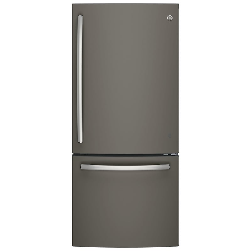 GE 30 in. 21 cu. ft. Bottom Freezer Refrigerator with Ice Maker - Fingerprint Resistant Slate, Slate, hires