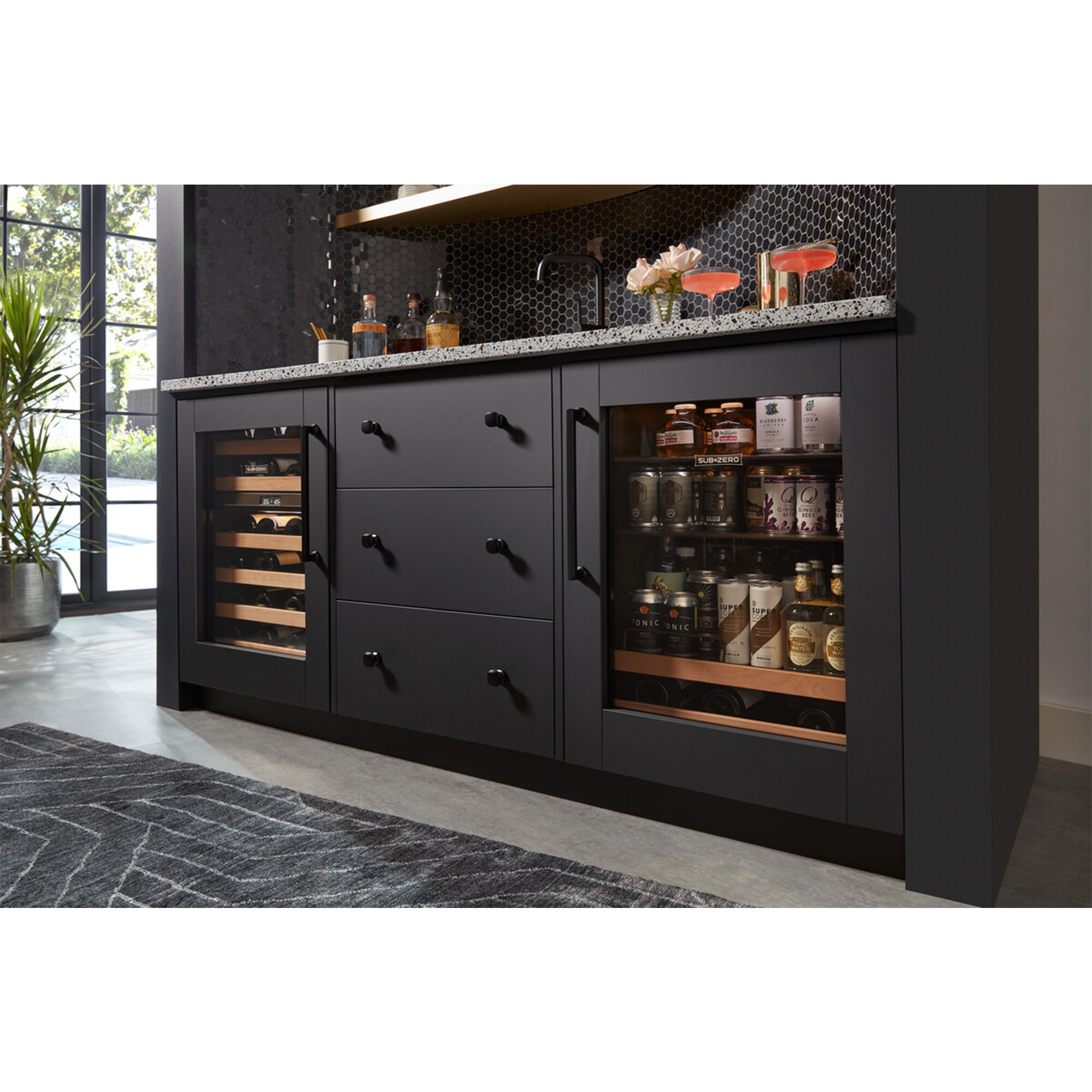 Sub-Zero Designer Series 24 in. 5.5 cu. ft. Built-In Undercounter Beverage Center with Adjustable Shelves & Digital Control Right Hinged - Custom Panel Ready, , hires