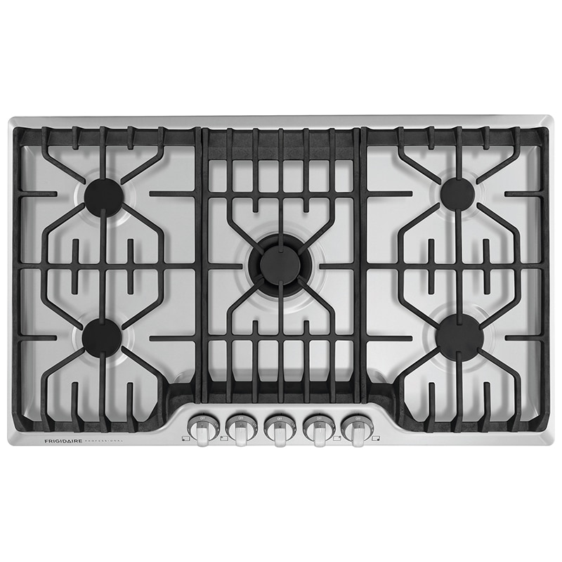 Frigidaire Professional 36 in. 5-Burner Natural Gas Cooktop with Griddle, Simmer Burner & Power Burner - Stainless Steel, , hires