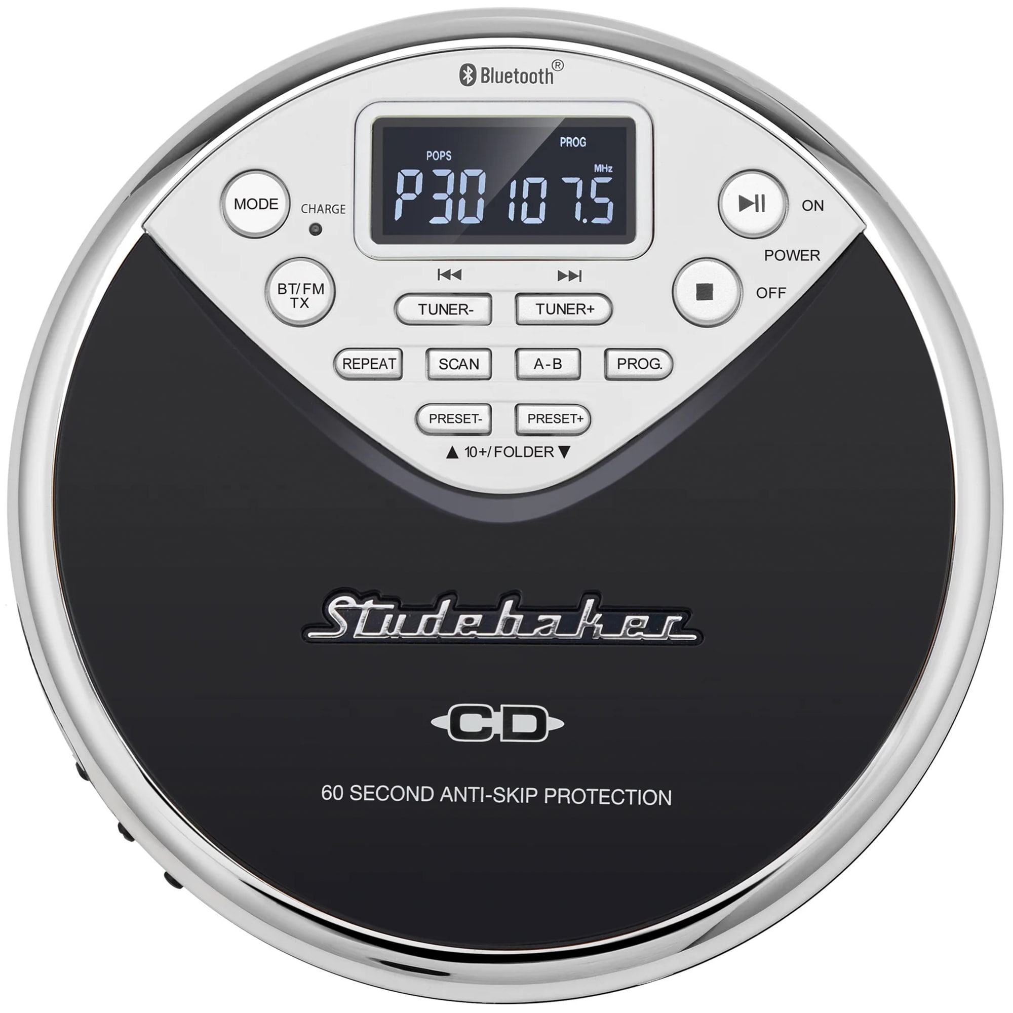 Studebaker Personal Bluetooth MP3 CD Player with Digital FM Radio & Built-in Rechargeable Battery, , hires