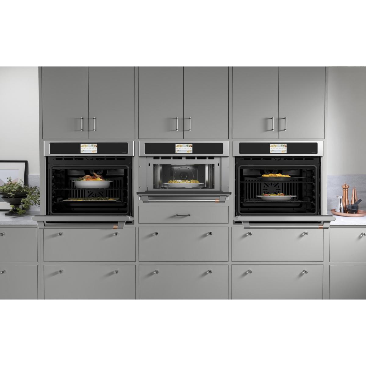 Cafe 27 in. 1.7 cu. ft. Smart Speed/Steam Electric Single Wall Oven with True European Convection & Sensor Cooking - Stainless Steel, , hires
