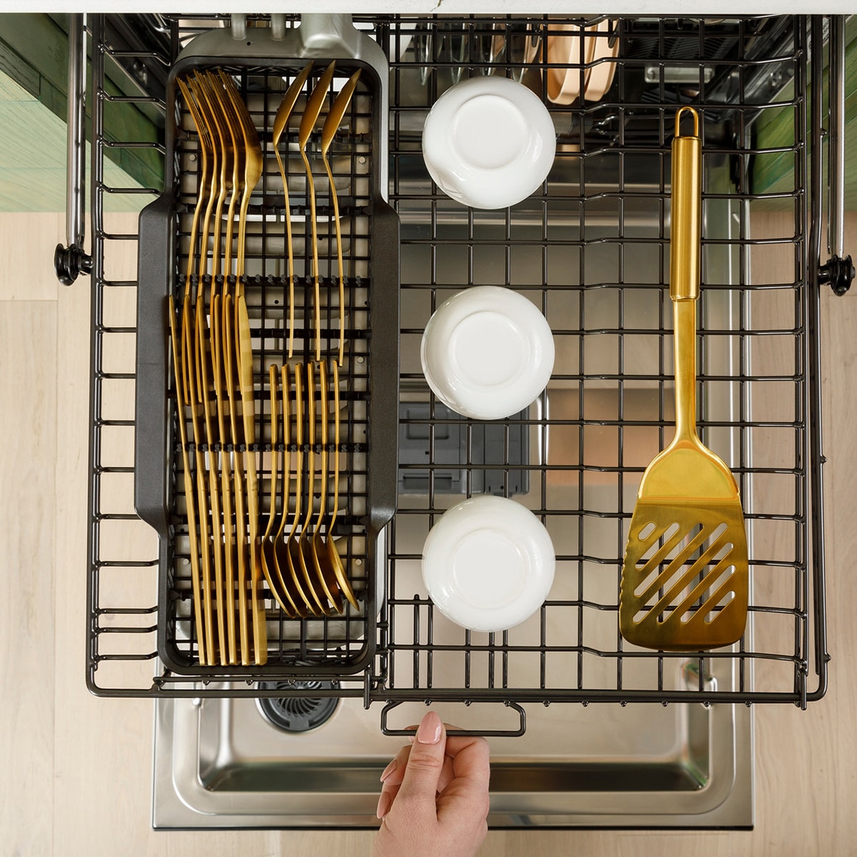 Cafe 24 in. Top Control Flush-Mount Smart Dishwasher with 39 dBa Sound Level, 3rd-Rack & Dual Convection Ultra Dry - Matte White, , hires