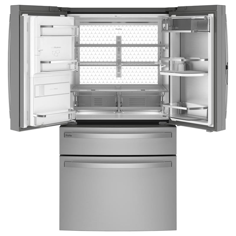 GE Profile 36 in. 27.9 cu. ft. Smart 4-Door French Door Refrigerator with Ice & Water Dispenser - Fingerprint Resistant Stainless, Fingerprint Resistant Stainless, hires