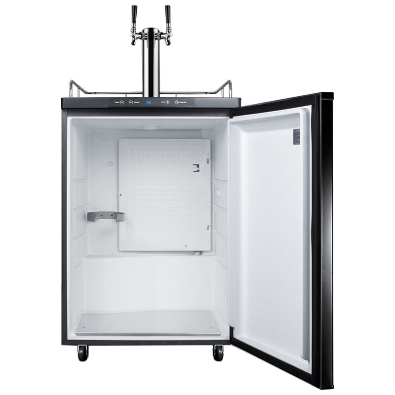 Summit 24 in. 5.6 cu. ft. Beer Dispenser with 2 Taps, Digital Controls & Digital Thermostat - Black, , hires