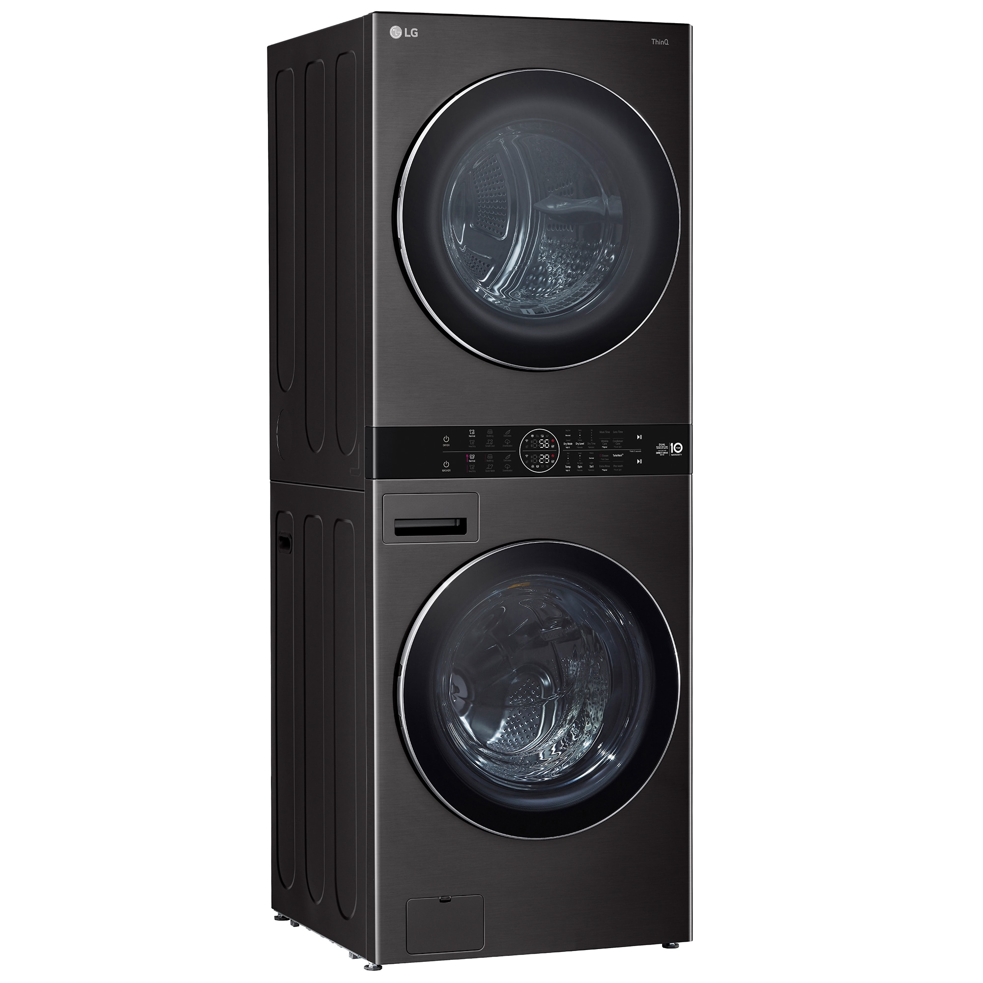 LG 27 in. 5.0 cu. ft. Smart Electric Front Load Ventless WashTower with Heat Pump, Center Control, AI Sensor Dry, Sanitize & Steam Cycle - Black Steel, , hires