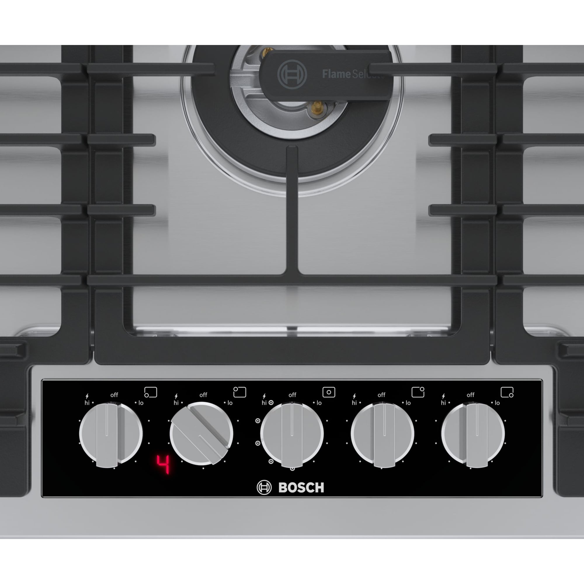 Bosch Benchmark 36 in. 5-Burner Natural Gas Cooktop with Simmer Burner & Power Burner - Stainless Steel, , hires