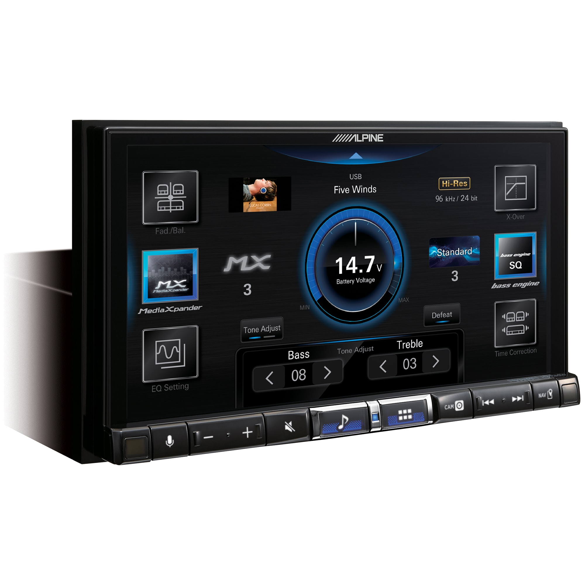 Alpine Digital Multimedia Receiver with 7 in. Touchscreen Display, , hires