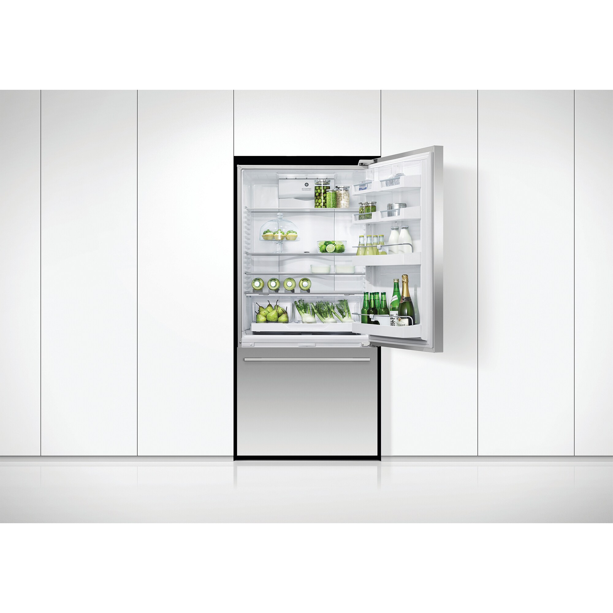 Fisher & Paykel Series 5 31 in. 17.1 cu. ft. Smart Counter Depth Bottom Freezer Refrigerator with Water Dispenser - Stainless Steel, , hires