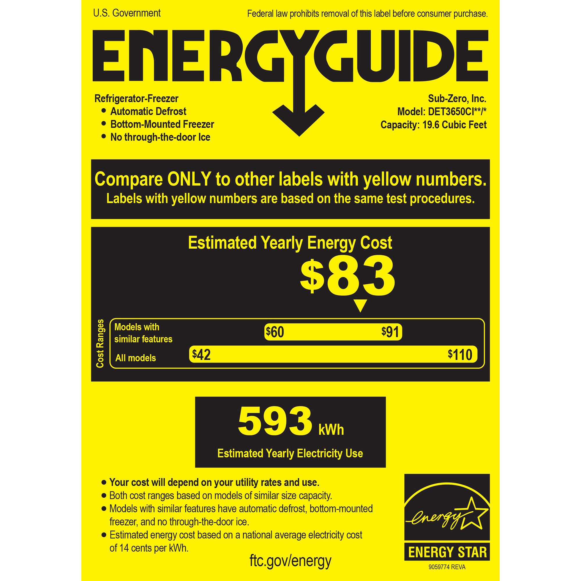 Sub-Zero 36 in. Built-In 19.6 cu. ft. Left- Hinged Counter Depth Bottom Freezer Refrigerator - Custom Panel Ready, , hires