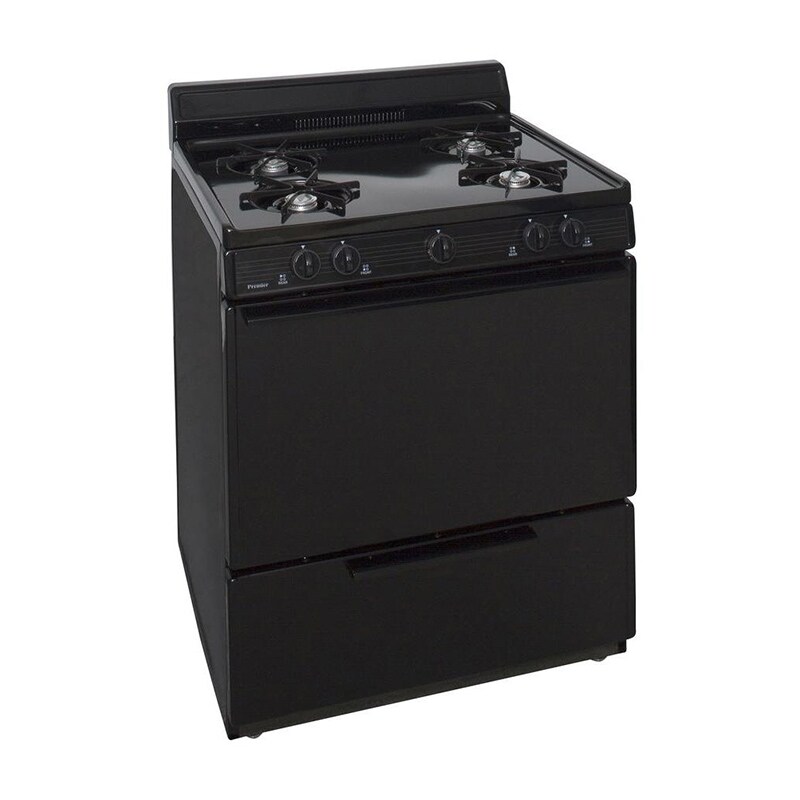 Premier 30 in. 3.9 cu. ft. Gas Range with Open Burners - Black, , hires