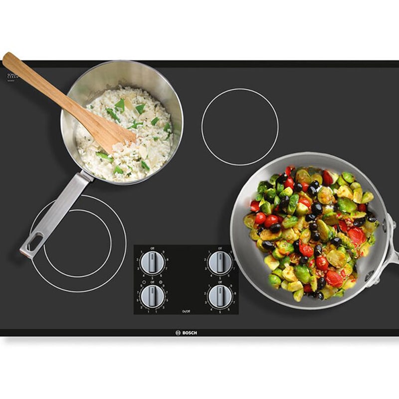 Bosch 500 Series 30 in. 4-Burner Electric Cooktop with Simmer Burner - Black, , hires