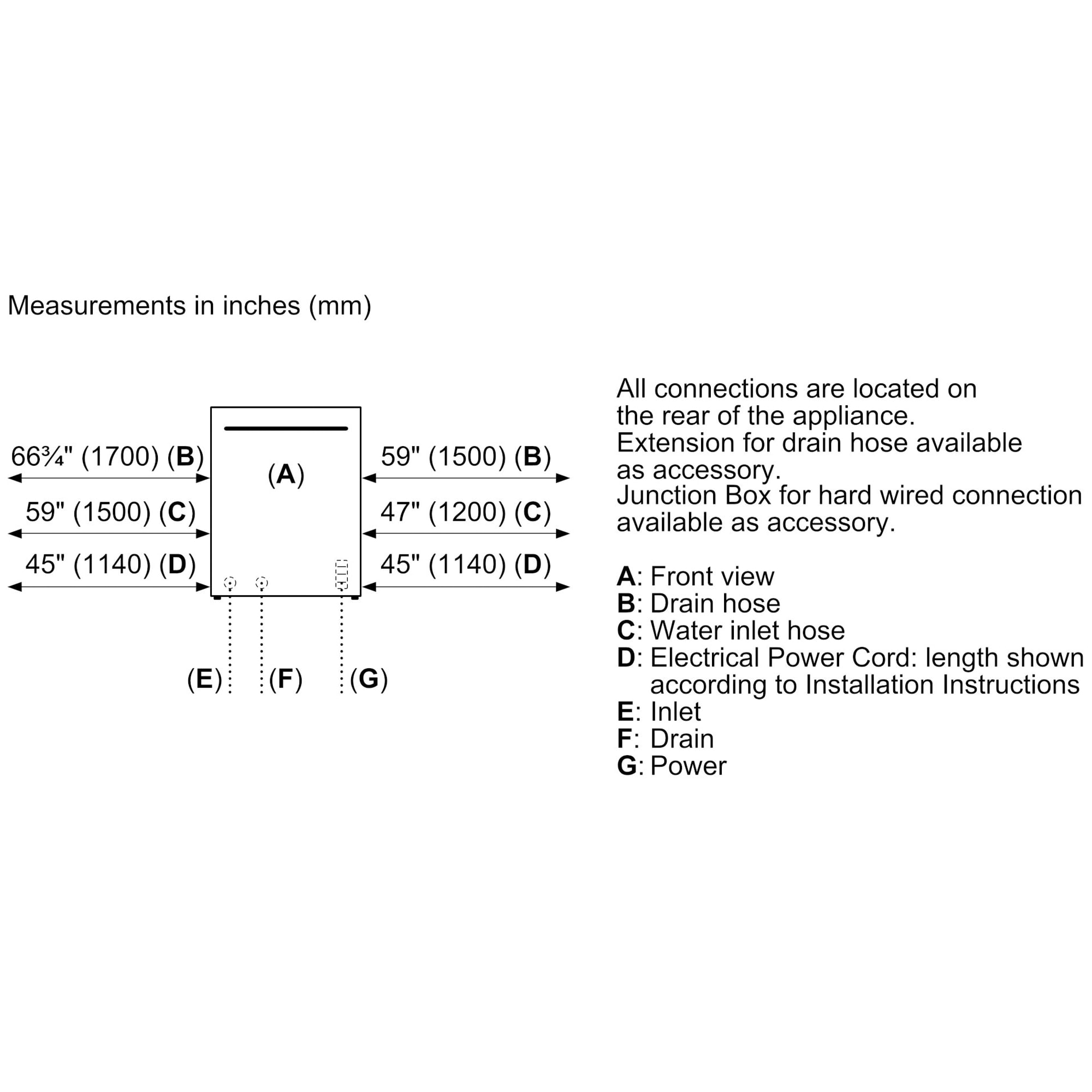 Bosch 300 Series 24 in. Front Control Smart Dishwasher with 46 dBa Sound Level, PureDry & Pocket - Stainless Steel, , hires