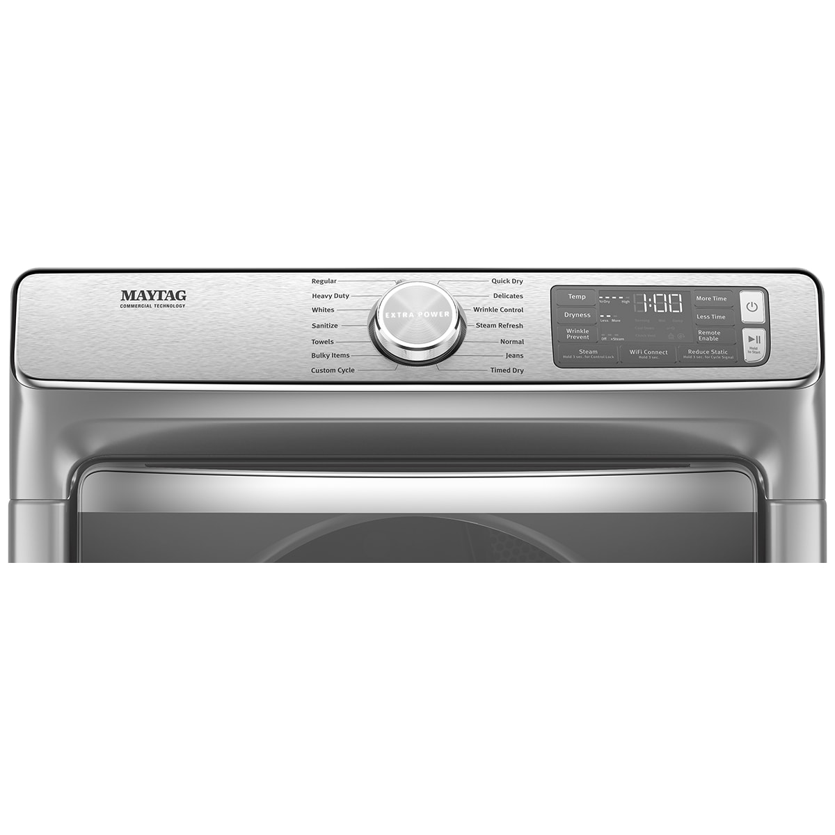 Maytag 27 in. 7.3 cu. ft. Smart Stackable Electric Dryer with Extra Power Button, Industry-Exclusive Extra Moisture Sensor, Sanitize & Steam Cycle - Metallic Slate, Metallic Slate, hires