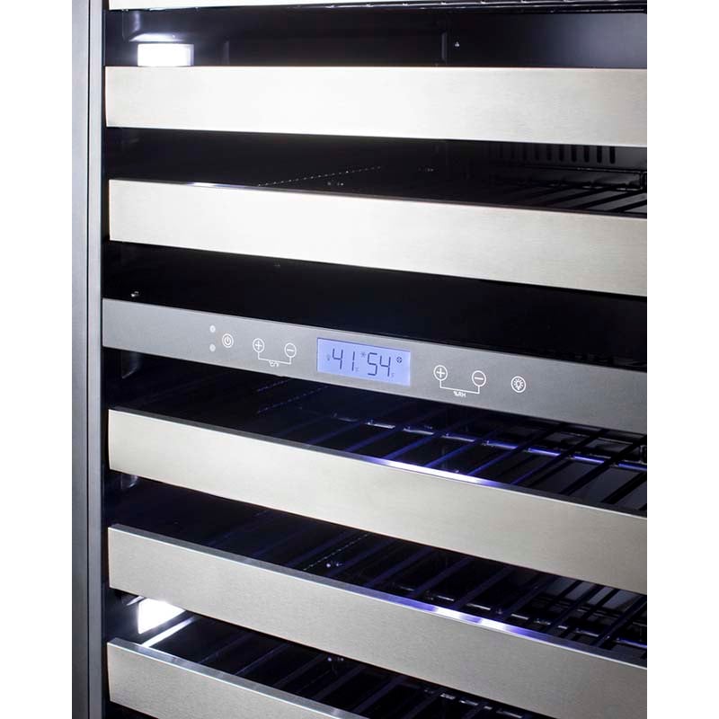 Summit 24 in. Wine Cooler with Wire Racks, Dual Temperature Zones & 116 Bottle Capacity - Stainless Steel, , hires