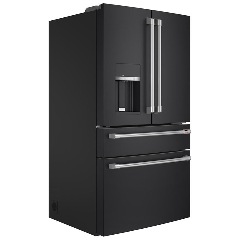 Cafe 36 in. 27.8 cu. ft. Smart 4-Door French Door Refrigerator with Ice & Water Dispenser - Matte Black, Matte Black, hires