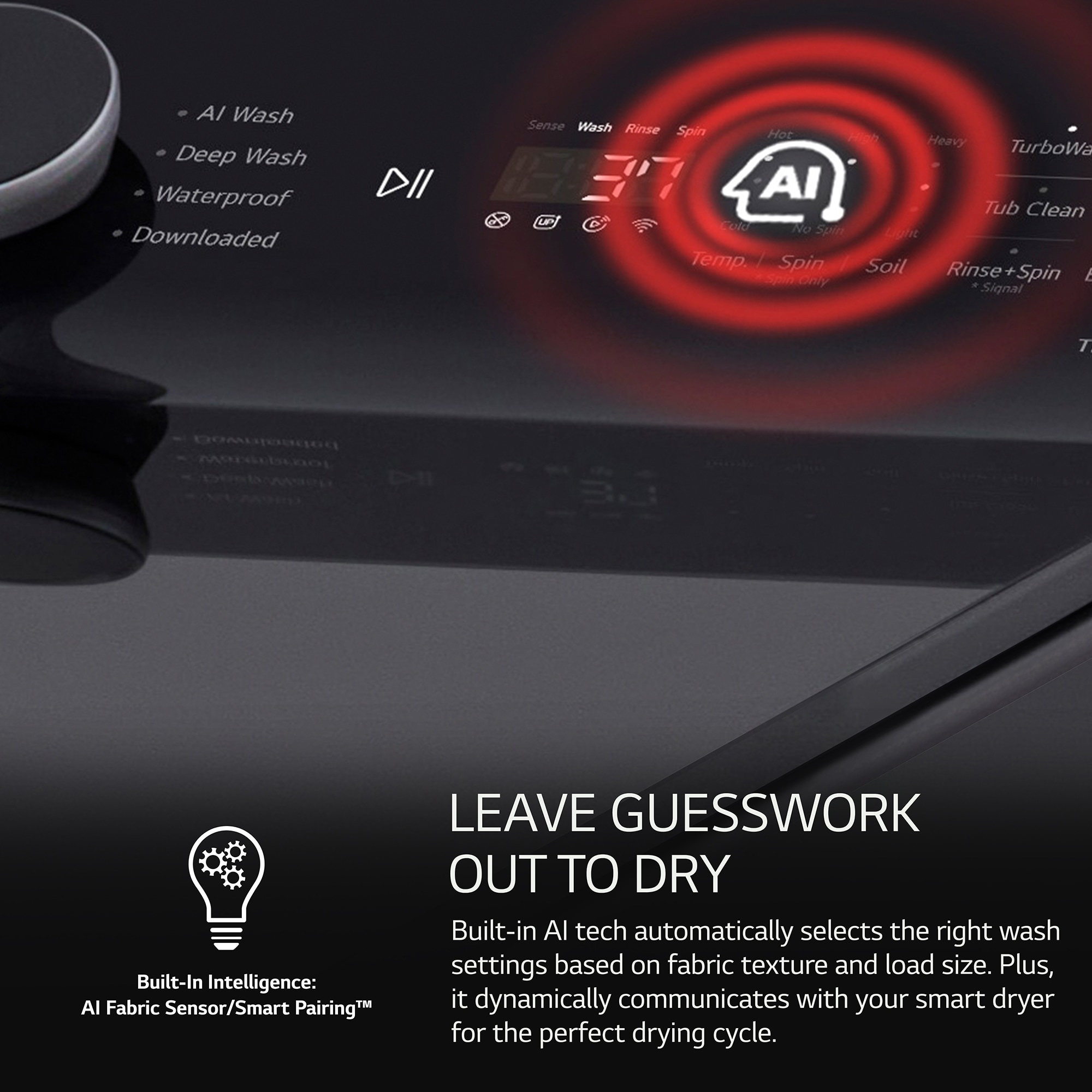 LG 27 in. 5.3 cu. ft. Smart Top Load Washer with Agitator, TurboWash3D Technology & AI Sensing - Matte Black, Matte Black, hires