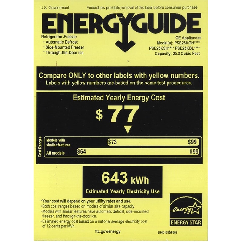 GE Profile 36 in. 25.3 cu. ft. Side by Side Refrigerator with Ice & Water Dispenser - Fingerprint Resistant Stainless, , hires