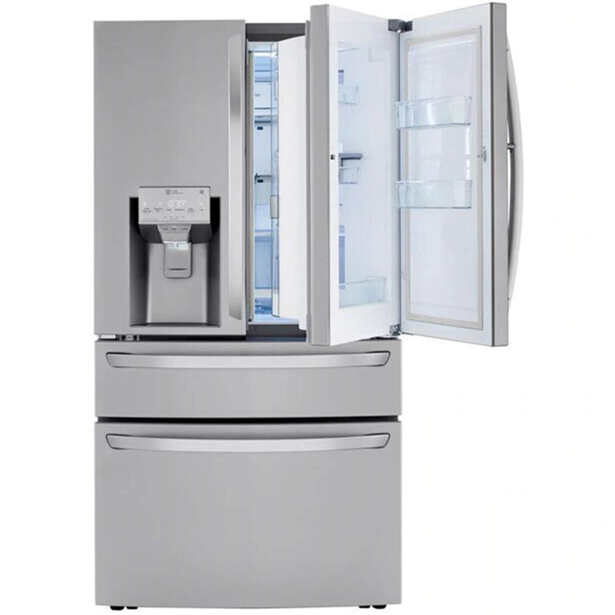 LG 36 in. 22.5 cu. ft. Smart Counter Depth 4-Door French Door Refrigerator with Ice & Water Dispenser - PrintProof Stainless Steel, PrintProof Stainless Steel, hires